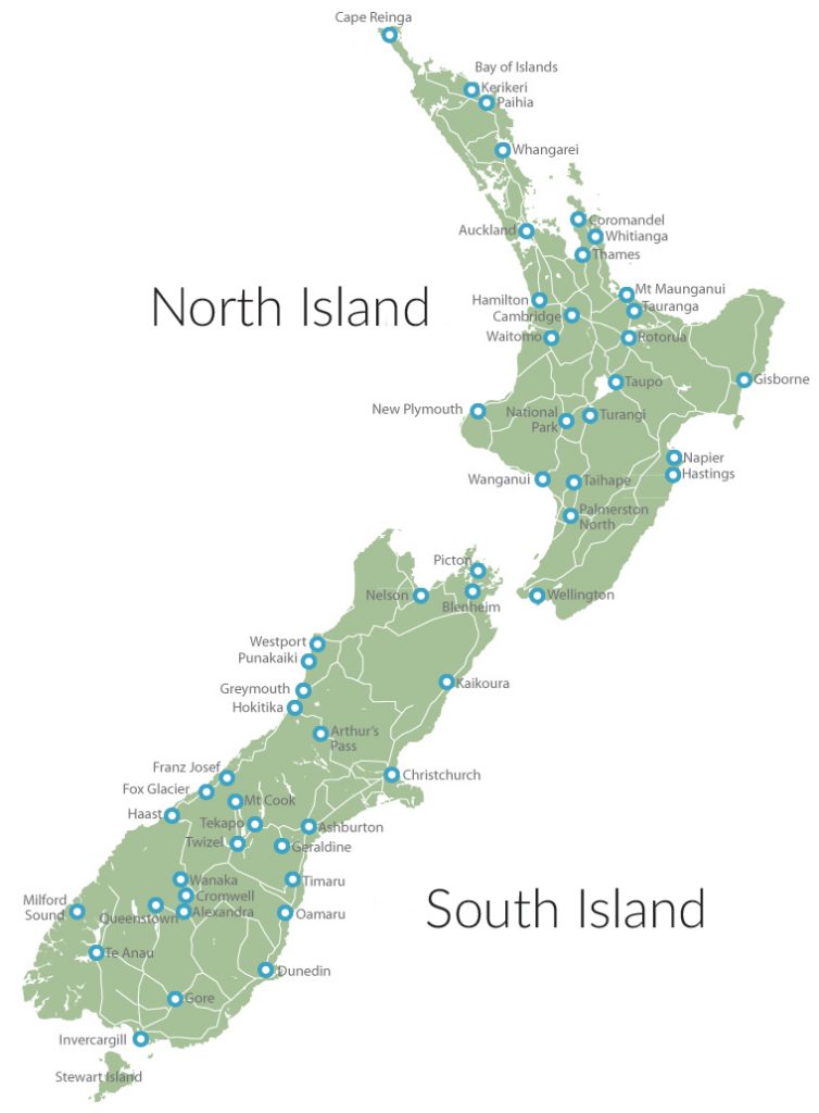 Map of New Zealand